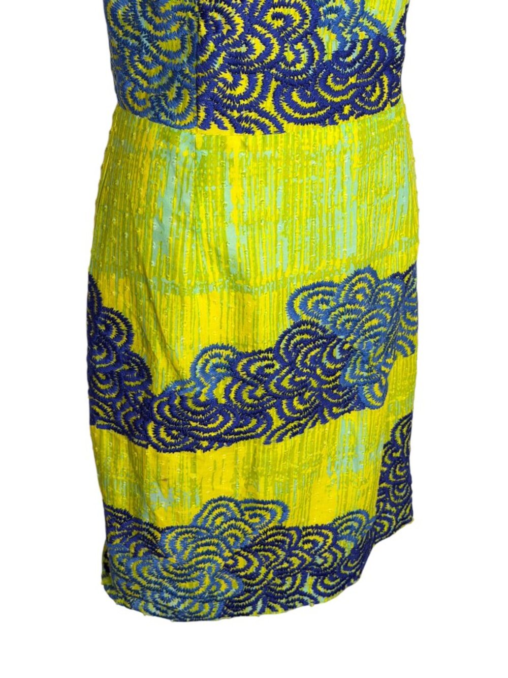 Tabitha Anthropologie Ajna Dress Stitched Sheath Embroidered Blue Green 2 - Picture 6 of 10